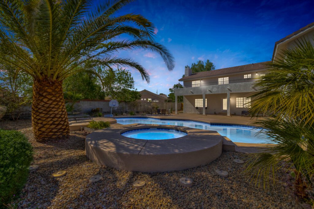 Palm tree near pool