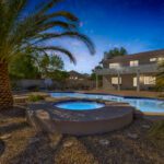 Palm tree near pool